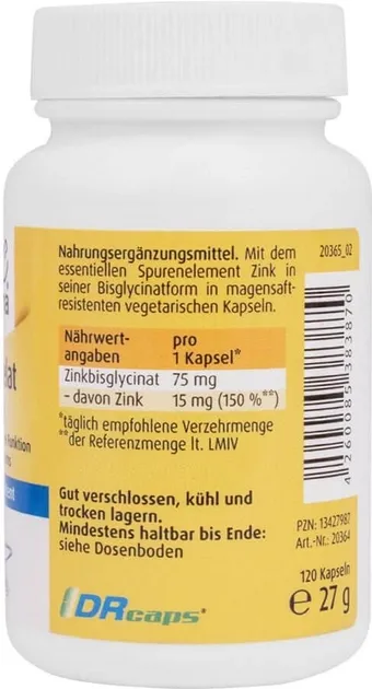 Хелат цинку, ZeinPharma 15 мг, 120 капсул (ZP-20364) - фото №2