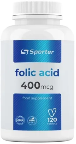 Фолиевая кислота Sporter Folic Acid 400mcg 120 таблеток (4820249720783)