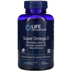 Супер Омега-3, Omega Foundations, Super Omega-3, Life Extension, 120 желатиновых капсул (737870198215)