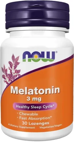 Мелатонін NOW Melatonin 3 мг 30 капсул (733739110824)