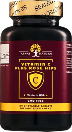Витамин C Apnas Natural с экстрактом шиповника 100 таблеток (741360390850)