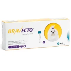 Капли Bravecto Spot On от блох и клещей для собак малых пород весом от 2 до 4,5 кг, 1 пипетка, 112,5 мл (fa-37709)