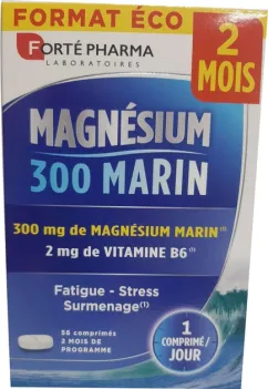 Магний морской 300 Forte Pharma Laboratoires 56 таблеток, 14 таблеток в блистере, по 4 блистера в картонной коробке (816133)