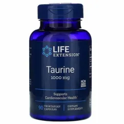 Таурин 1000 мг Назначение = для сердца и сосудов Life Extension 90 вегетарианских капсул