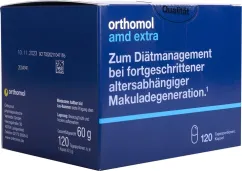 Вітаміни та мінерали для очей Orthomol AMD Extra (для літніх людей, відновлення зору) 120 капсул (564197)