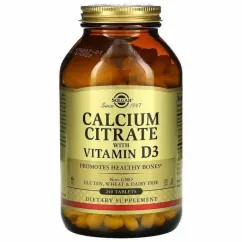 Натуральна добавка Solgar Calcium Citrate with Vitamin D3 Цитрат кальцію + Вітамін D3 240 таблеток (33984004320)