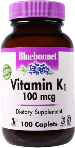 Витамины Bluebonnet Nutrition К1 100 мкг 100 капсул (743715006508)