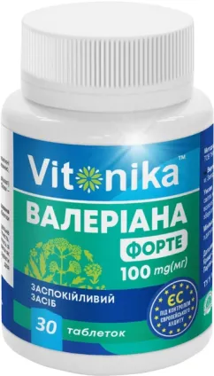 Витамины и минералы Vitonika Валериана 100 мг 30 таблеток (4820255570099)