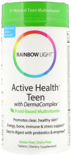 Мультивітаміни Rainbow Light для підлітків підтримка шкіри Active Health Teen with Derma Complex 60 таблеток (21888302215)