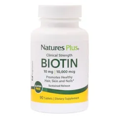 Биотин (В7) Медленного Высвобождения, Nature's Plus, 10 мг, 90 таблеток (097467017931)