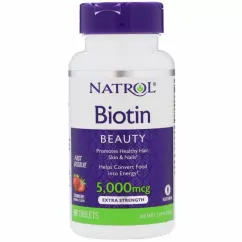 Вітаміни Natrol Biotin 5000 мкг Straw 90 таблеток (047469063238)