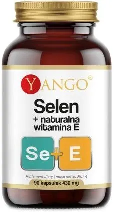 Харчова добавка Yango Селен натуральний вітамін Е 430 мг 90 капсул (5903796650747)