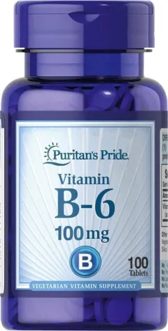 Вітаміни Puritan's Pride Vitamin B-6 100 таблеток (074312106507)