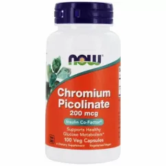 Витамины Now Foods Chromium Picolinate 200 мкг 100 веганских капсул (733739014207)