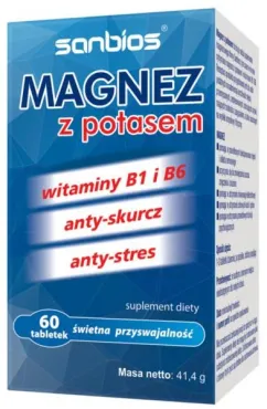 Магний с калием Sanbios Magnez z Potasem 60 таблеток (SB772)