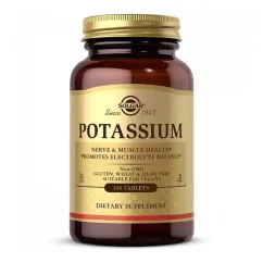 Калій, Solgar Potassium, 99 мг, 100 таблеток (33984022607)