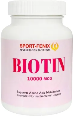 Биотин SPORT-FENIX Витамин B7 10000 мкг 90 капсул (4820259600235)