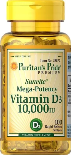 Вітаміни Puritan's Pride Vitamin D3 1000 IU 100 капсул (25077156054)