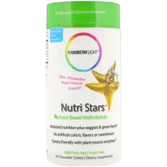 Мультивитамины Rainbow Light на основе пищевых продуктов Nutri Stars с фруктовым вкусом 60 жевательных таблеток (21888105427)
