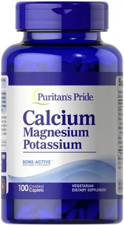 Мінерали Puritan's Pride Calcium Magnesium Potassium 100 каплет (074312119903)