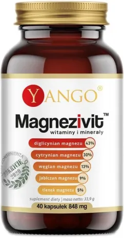 Харчова добавка Yango Magnezivit 40 капсул Магній Набір (5907483417767)