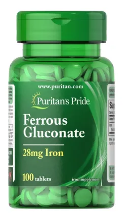 Мінерали Puritan's Pride Zinc Gluconate 25 мг 100 каплет (74312120008)