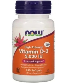 Вітамін D3 Now Foods 5000 МО 240 капсул (733739003737)