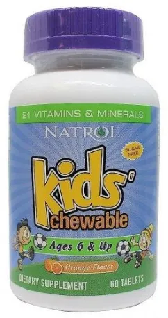 Витамины Natrol Kid's Chewable 6 & Up Orange Flavor 60 таблеток (091603072624)