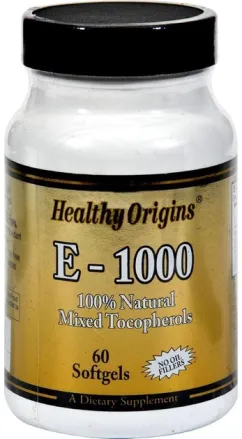 Вітаміни Healthy Origins Е 1000IU 60 желатинових капсул (603573151492)