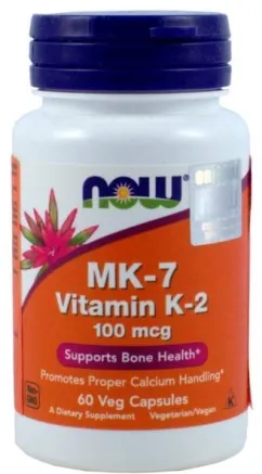 Добавка харчова Now Foods Вітамін MK-7 K-2 100 мг 60 капсул (733739009920)