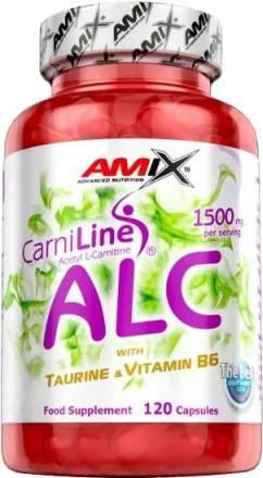 Добавка дієтична Amix CarniLine ALC + Таурін та Вітамін B6 120 к (8594159535800)