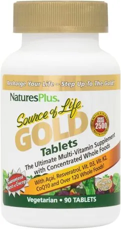 Мультивітаміни, Source of Life Gold, Natures Plus, 90 таблеток (097467907119)