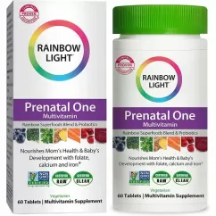 Мультивітаміни Rainbow Light для вагітних і годуючих жінок Prenatal One 60 таблеток (21888217236)
