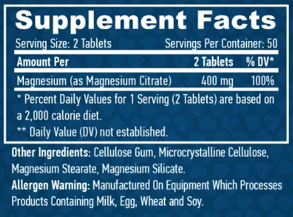 Минералы Haya Labs Magnesium Citrate 200 мг 100 таблеток (854822007279) - фото №2