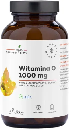 Витамин С Aura Herbals Witamina C 1000 мг 120 капсул (5902479613888)
