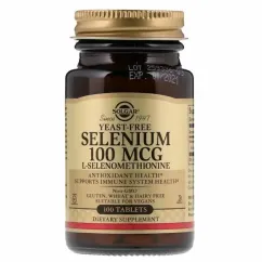 Минералы Solgar Селен без дрожжей L-Селенометианин 100 мкг 100 таблеток (33984025516)