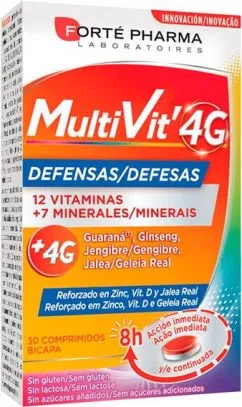 МультиВит 4G Сеньор Forte Pharma Laboratoires 30 двухслойных таблеток в блистере, по 2 блистера в картонной коробке (816115)