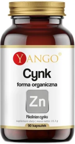 Харчова добавка Yango Zinc Органічний піколінат цинку 90 капсул (5904194061999)