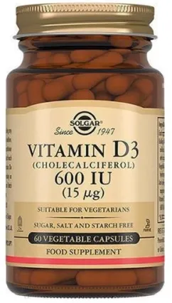 Вітамін Д3 600 МО Solgar 60 капсул (33984033184)