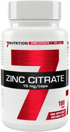 Цитрат цинка 7Nutrition Zinc Citrate 15 мг 100 капсул (5901597314660)