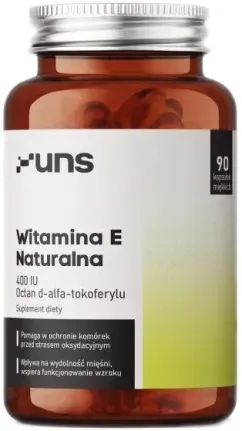 Пищевая добавка UNS натуральный витамин Е 90 капсул (5904238960400)