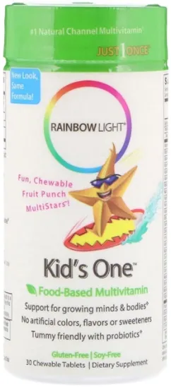 Мультивитамины Rainbow Light для детей Kid's One фруктовый Пунш 30 жевательных таблеток (21888109814)
