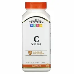 Вітаміни 21st Century Вітамін C C-500 500 мг 250 таблеток (740985223383)