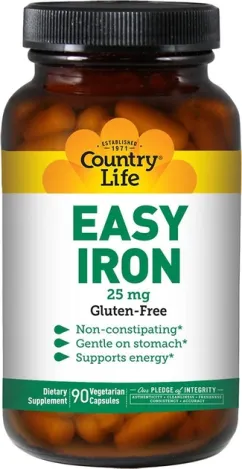 Минералы Country Life Easy Iron 25 мг 90 капсул (015794026594)