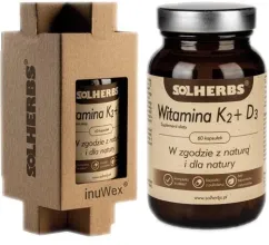 Харчова добавка Solherbs Вітамін K2 D3 60 капсул (5908224731135)