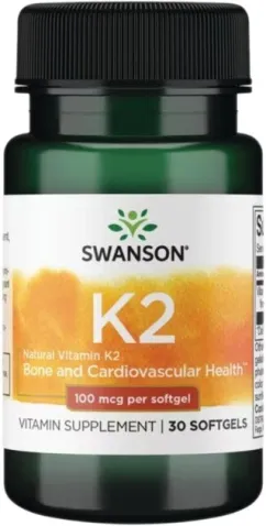 Витамин K2 Swanson Vitamin K2 Natural 100 мкг 30 капсул (SWU672)