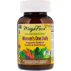 Мультивітаміни для жінок, Women's One Daily, California Blend, Mega Food 30 таблеток (51494102831)