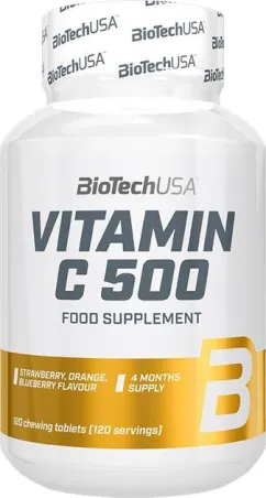 Витамины Biotech Vitamin C 500 120 таблеток (5999500536551)