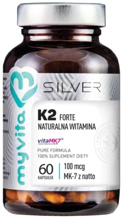 Пищевая добавка Myvita Silver Витамин K2 Форте 100 мкг 60 капсул (5903021590213)