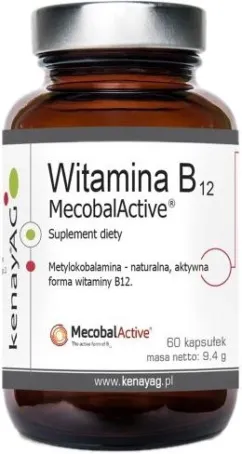 Харчова добавка Kenay Вітамін B12 Mecobalactive 60 капсул (5900672154412)